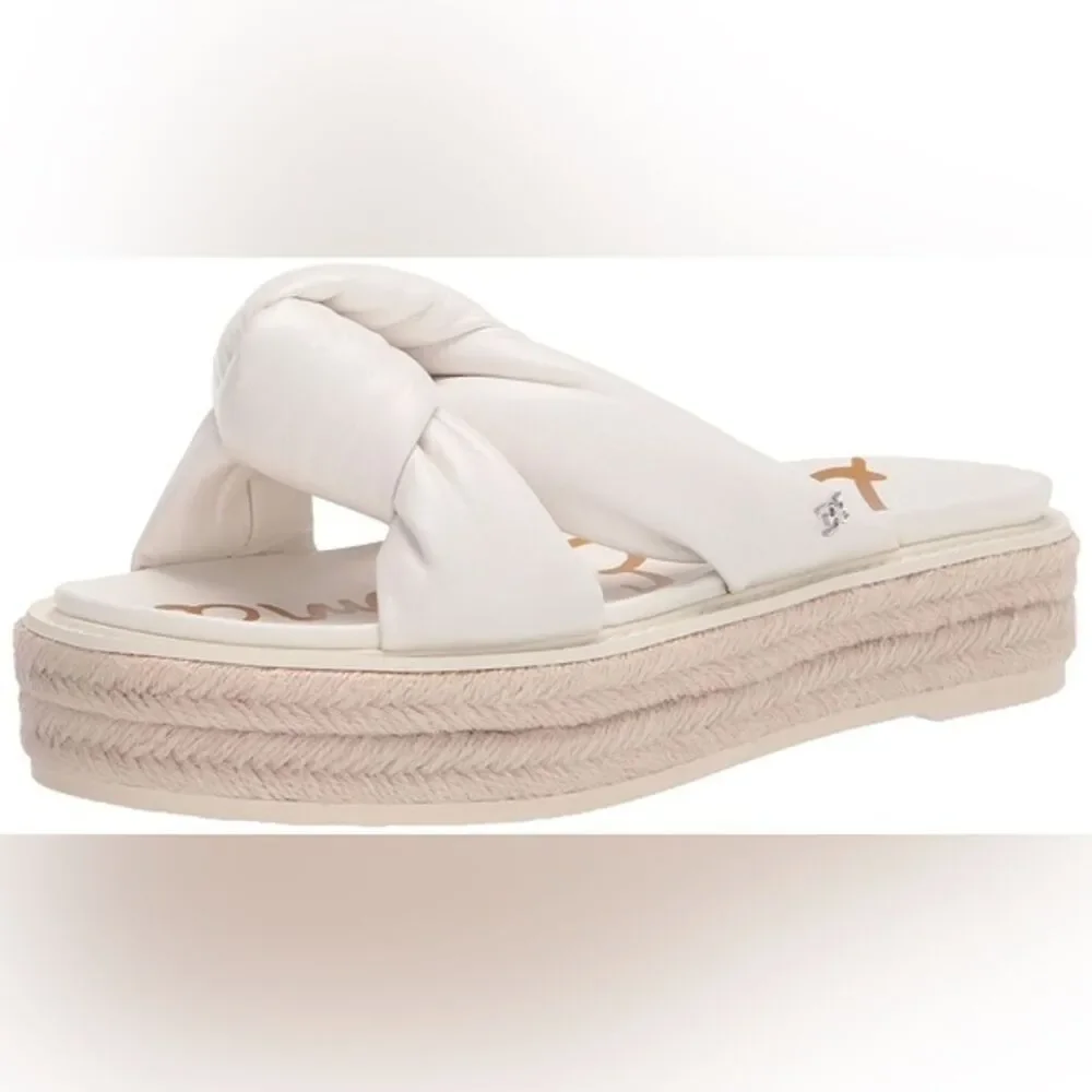 Sam Edelman Women's Kory Espadrille Wedge Sandal 6.5 Bright White NWB